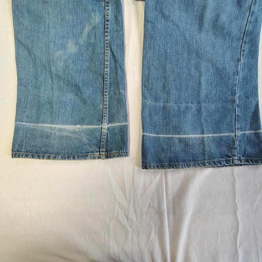 H.A.S.H. Jeans Wide Leg Flare Women 31x36 Blue Vintage High Rise Light Wash - Picture 8 of 16